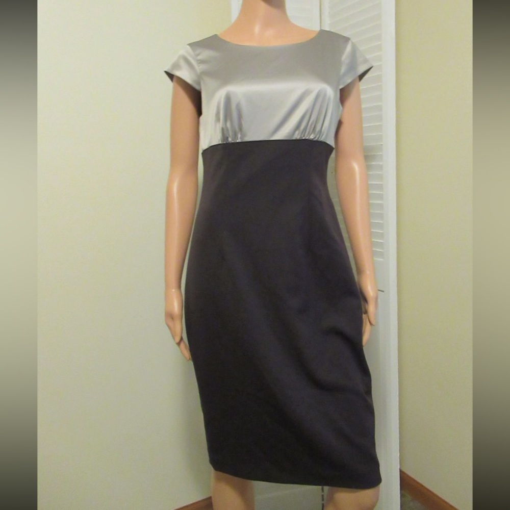 The Limited size 6 Brown Satin Cap Sleeved Bodycon Professional Dress NWT